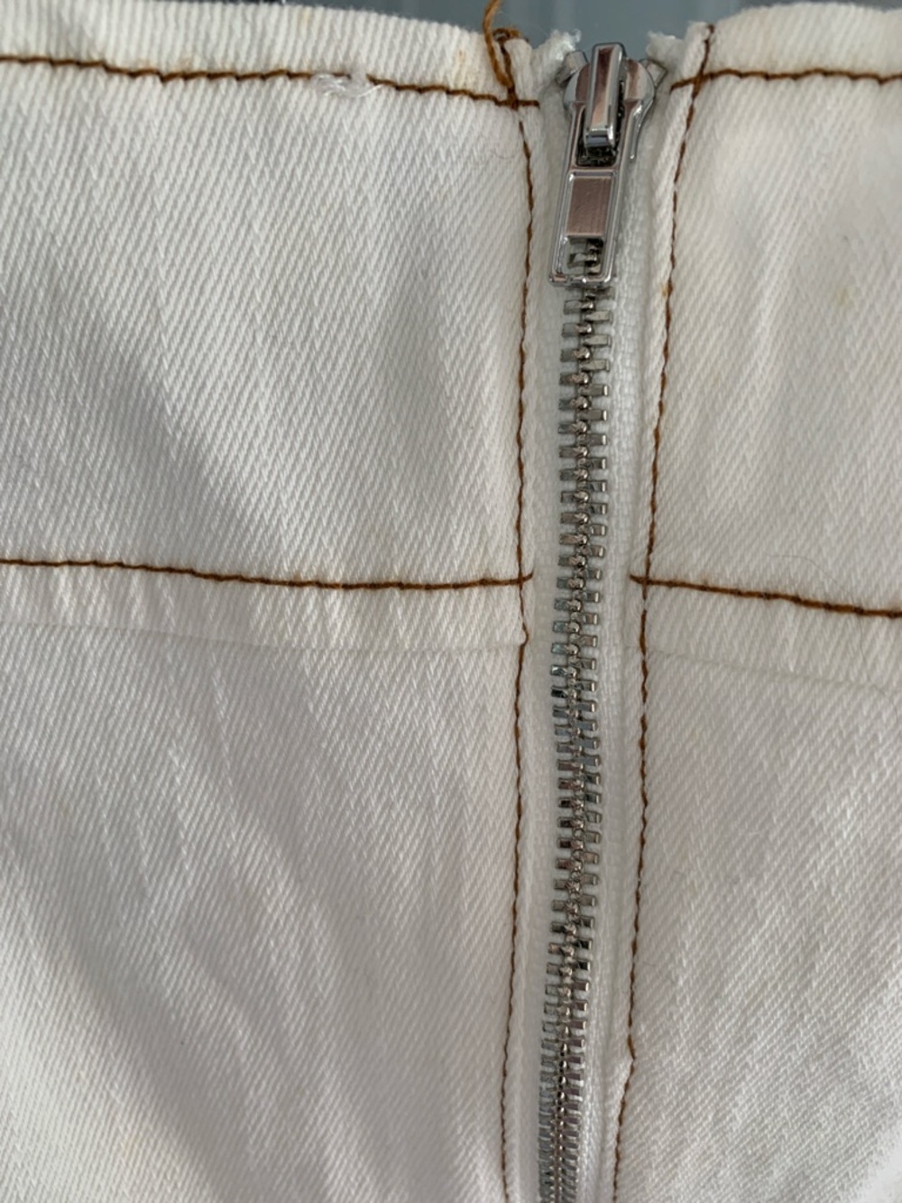 light denim Dress with Brown Contrast Stitching - Picture 5 of 12